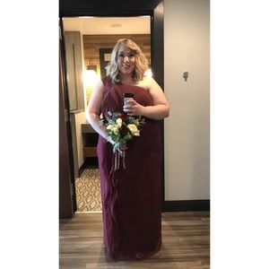Size 24 Burgundy one Shoulder Bridesmaid Dress